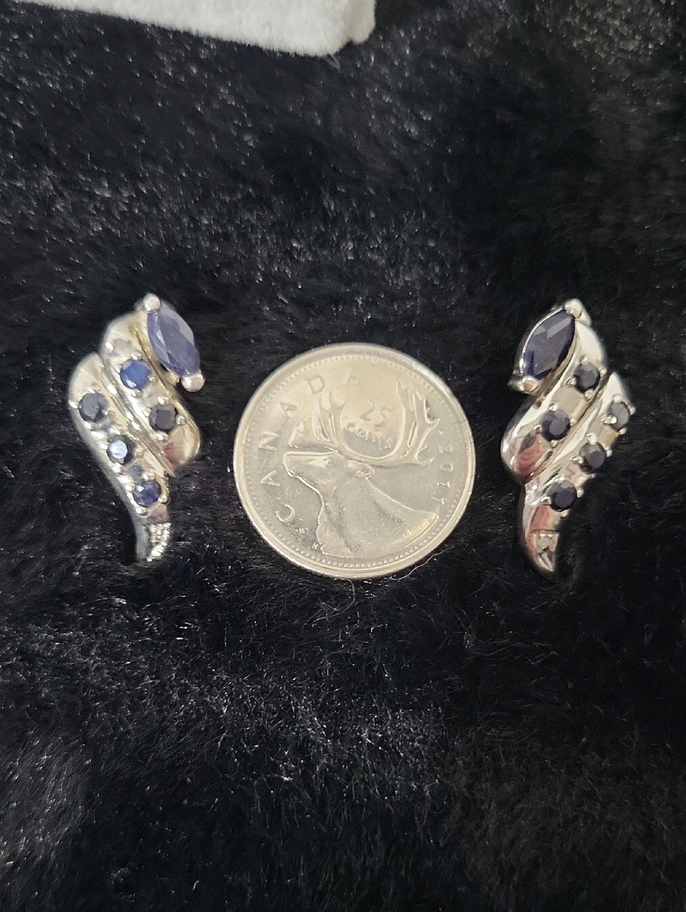 925 Silver And Sapphire Earrings - Picture 10 of 12